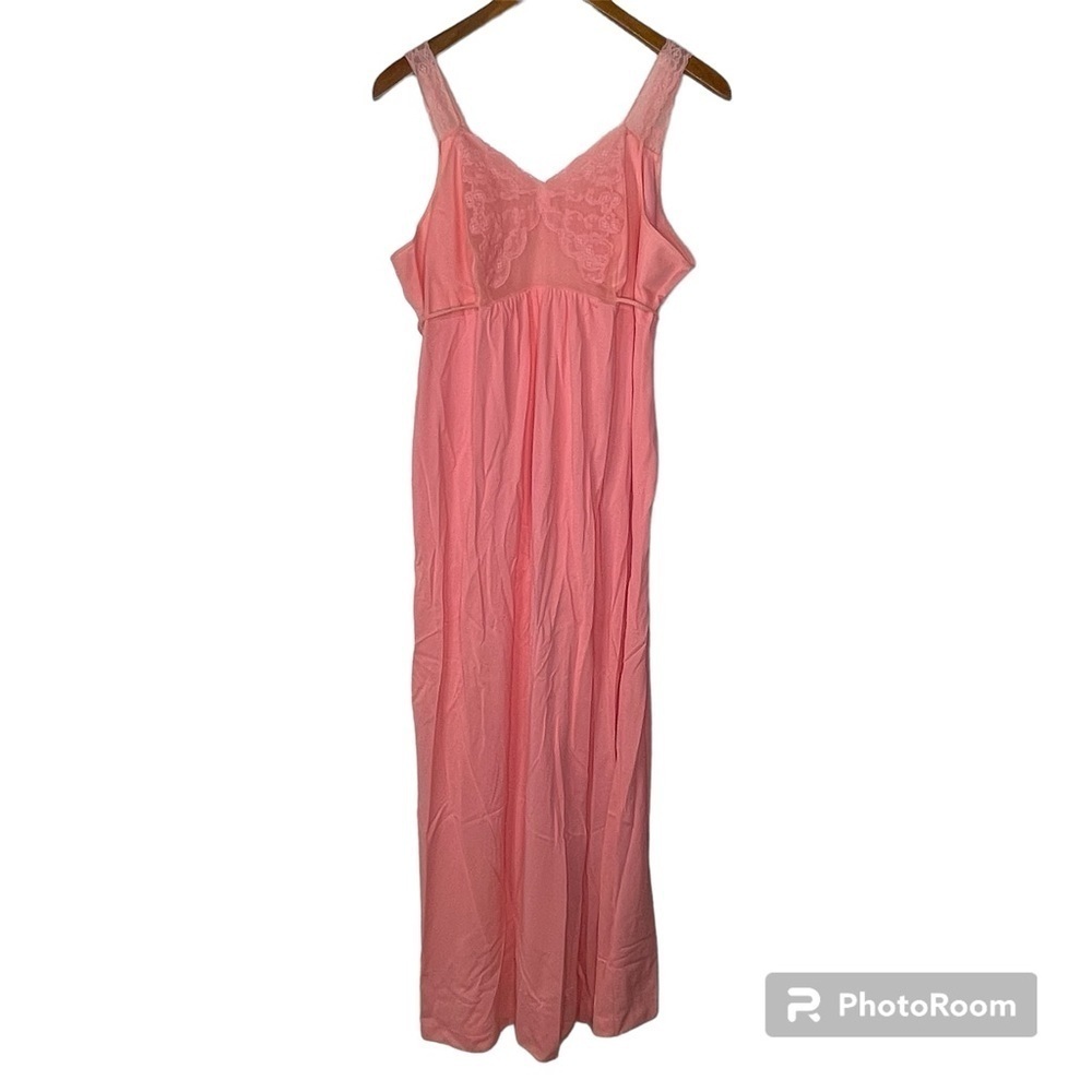 Vintage Montgomery Ward Pink Long‎ Nightgown Size Large
